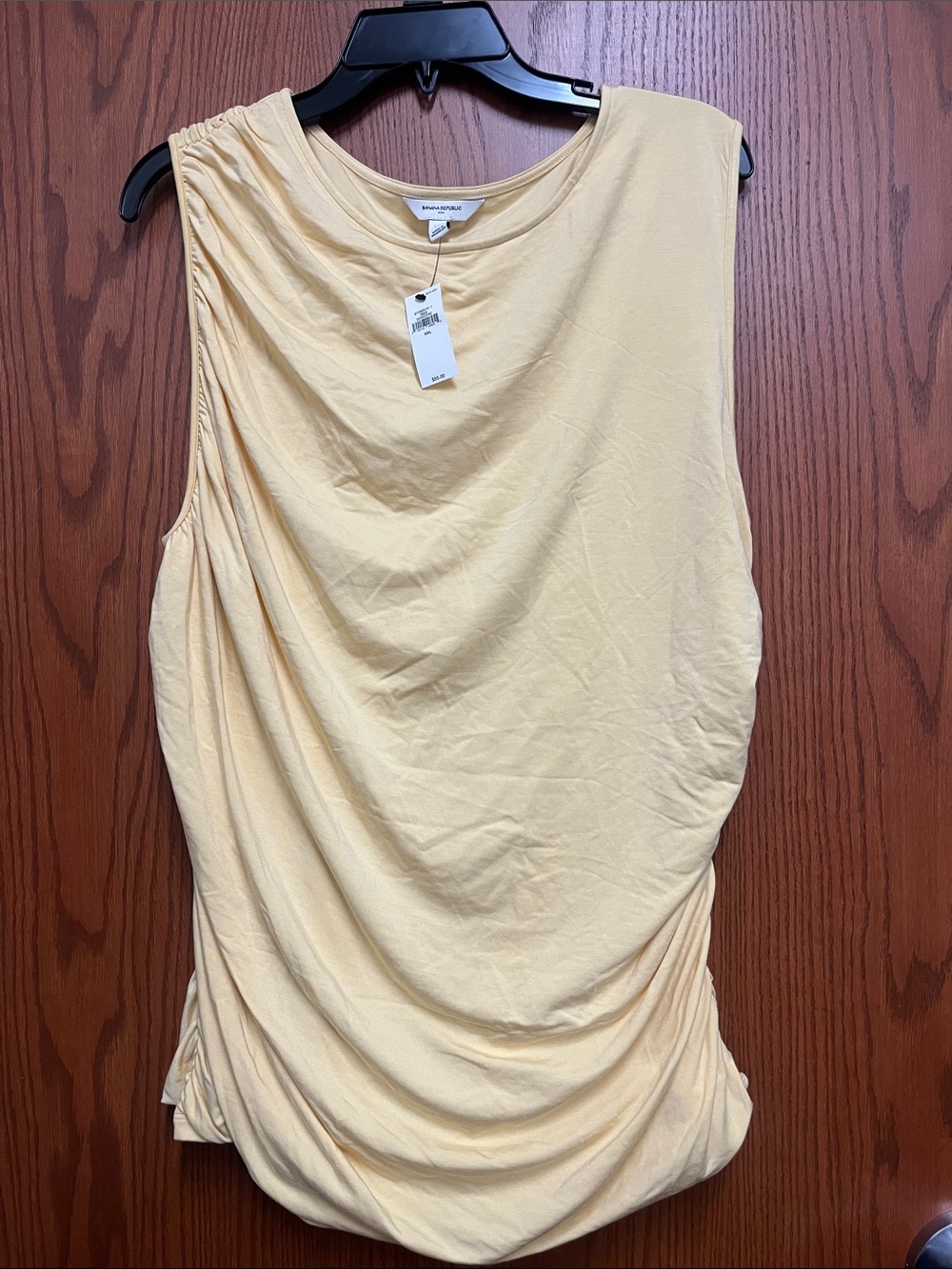 Banana Republic Factory Pale Yellow Draped Sleeveless Tank NWT